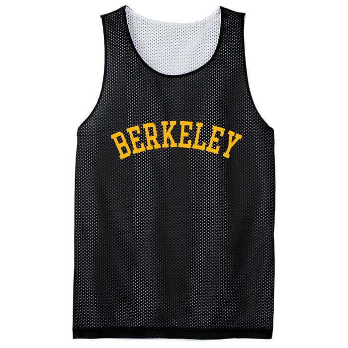 Berkeley Arched Varsity Text Yellow Berkeley Mesh Reversible Basketball Jersey Tank