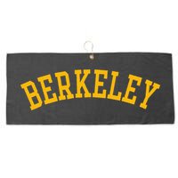 Berkeley Arched Varsity Text Yellow Berkeley Large Microfiber Waffle Golf Towel