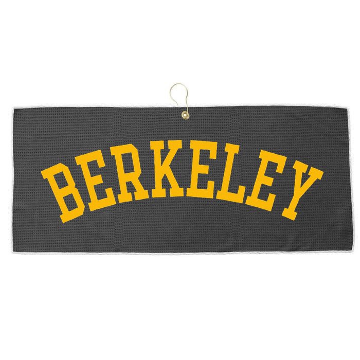 Berkeley Arched Varsity Text Yellow Berkeley Large Microfiber Waffle Golf Towel