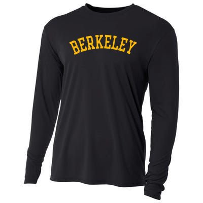 Berkeley Arched Varsity Text Yellow Berkeley Cooling Performance Long Sleeve Crew