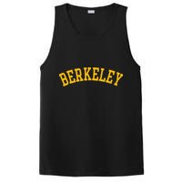 Berkeley Arched Varsity Text Yellow Berkeley PosiCharge Competitor Tank