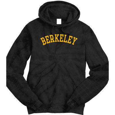 Berkeley Arched Varsity Text Yellow Berkeley Tie Dye Hoodie