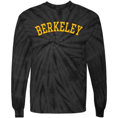 Berkeley Arched Varsity Text Yellow Berkeley Tie-Dye Long Sleeve Shirt