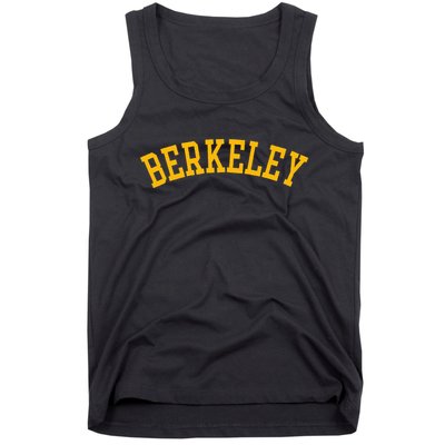 Berkeley Arched Varsity Text Yellow Berkeley Tank Top