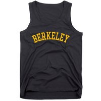 Berkeley Arched Varsity Text Yellow Berkeley Tank Top