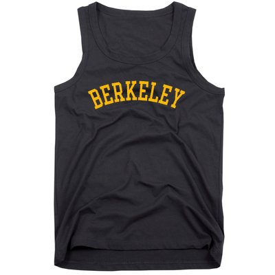 Berkeley Arched Varsity Text Yellow Berkeley Tank Top