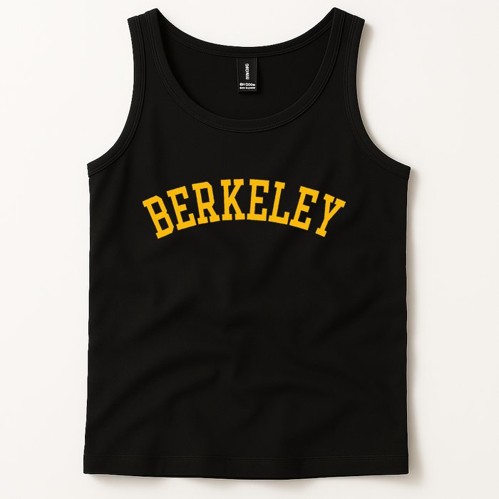 Berkeley Arched Varsity Text Yellow Berkeley Tank Top