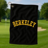 Berkeley Arched Varsity Text Yellow Berkeley Golf Towel