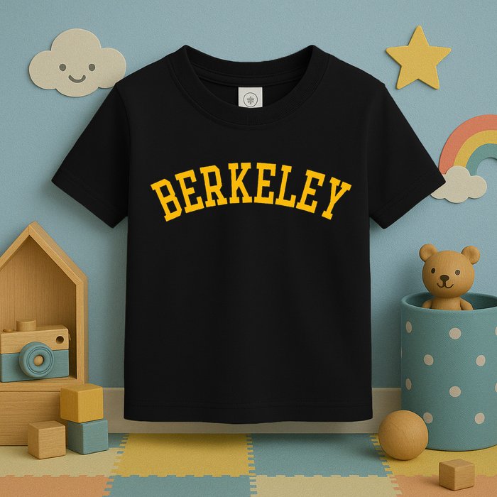 Berkeley Arched Varsity Text Yellow Berkeley Toddler T-Shirt