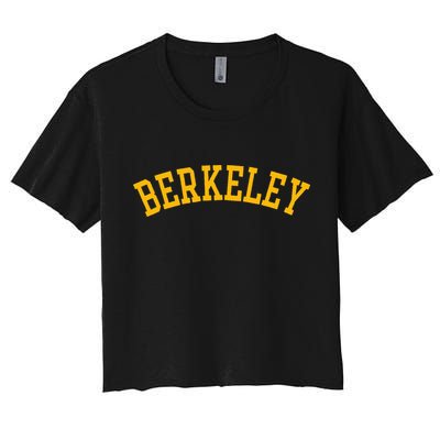 Berkeley Arched Varsity Text Yellow Berkeley Crop Top