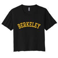 Berkeley Arched Varsity Text Yellow Berkeley Crop Top