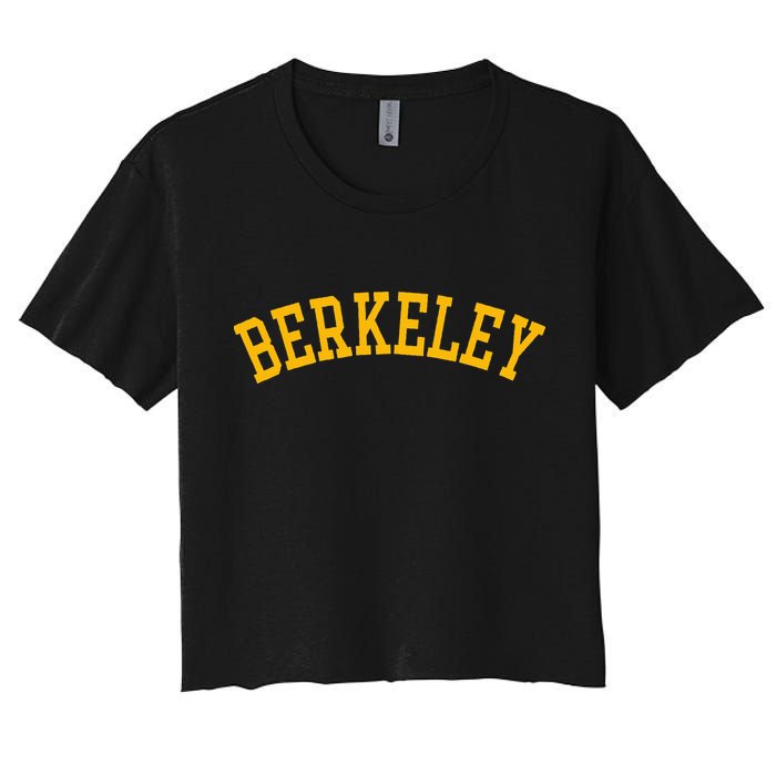 Berkeley Arched Varsity Text Yellow Berkeley Crop Top