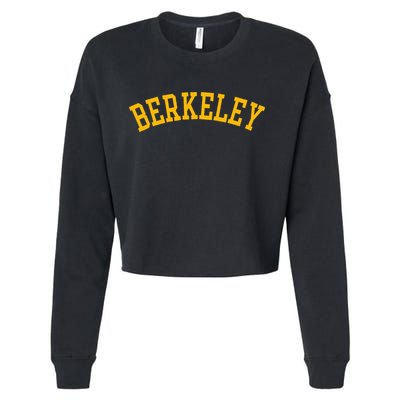 Berkeley Arched Varsity Text Yellow Berkeley Cropped Pullover Crew