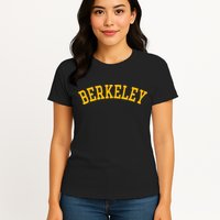 Berkeley Arched Varsity Text Yellow Berkeley Womens T-Shirt