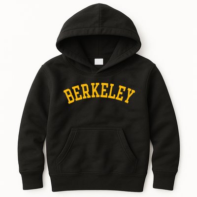 Berkeley Arched Varsity Text Yellow Berkeley Kids Hoodie