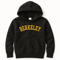 Berkeley Arched Varsity Text Yellow Berkeley Kids Hoodie
