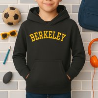 Berkeley Arched Varsity Text Yellow Berkeley Kids Hoodie