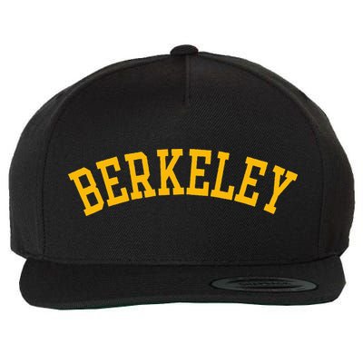 Berkeley Arched Varsity Text Yellow Berkeley Wool Snapback Cap