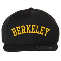 Berkeley Arched Varsity Text Yellow Berkeley Wool Snapback Cap