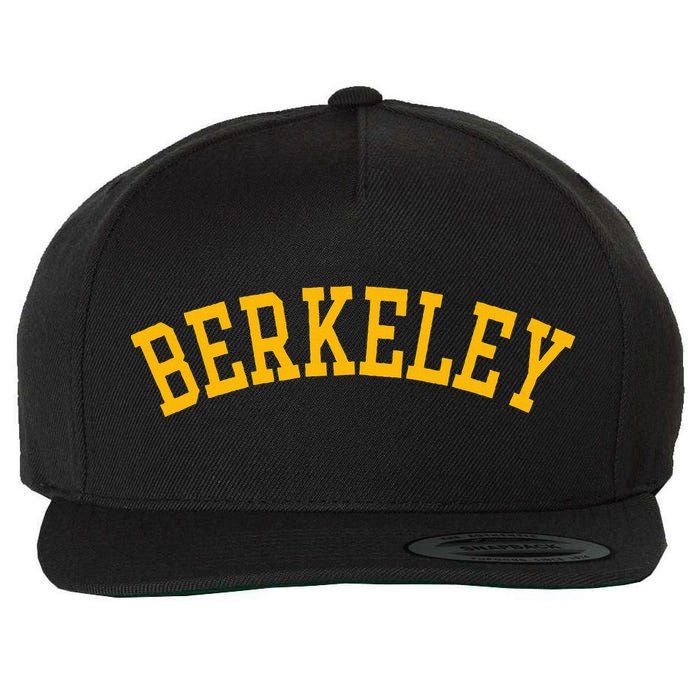 Berkeley Arched Varsity Text Yellow Berkeley Wool Snapback Cap