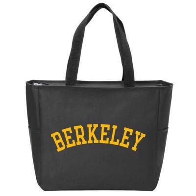 Berkeley Arched Varsity Text Yellow Berkeley Zip Tote Bag
