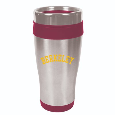 Berkeley Arched Varsity Text Yellow Berkeley 16oz Travel Tumbler