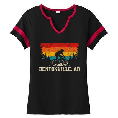 Bentonville Arkansas Vintage Mountain Bike Cycling Ladies Halftime Notch Neck Tee