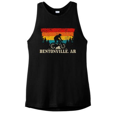 Bentonville Arkansas Vintage Mountain Bike Cycling Ladies PosiCharge Tri-Blend Wicking Tank