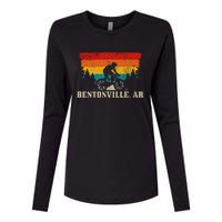 Bentonville Arkansas Vintage Mountain Bike Cycling Womens Cotton Relaxed Long Sleeve T-Shirt