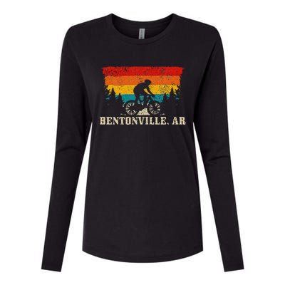 Bentonville Arkansas Vintage Mountain Bike Cycling Womens Cotton Relaxed Long Sleeve T-Shirt