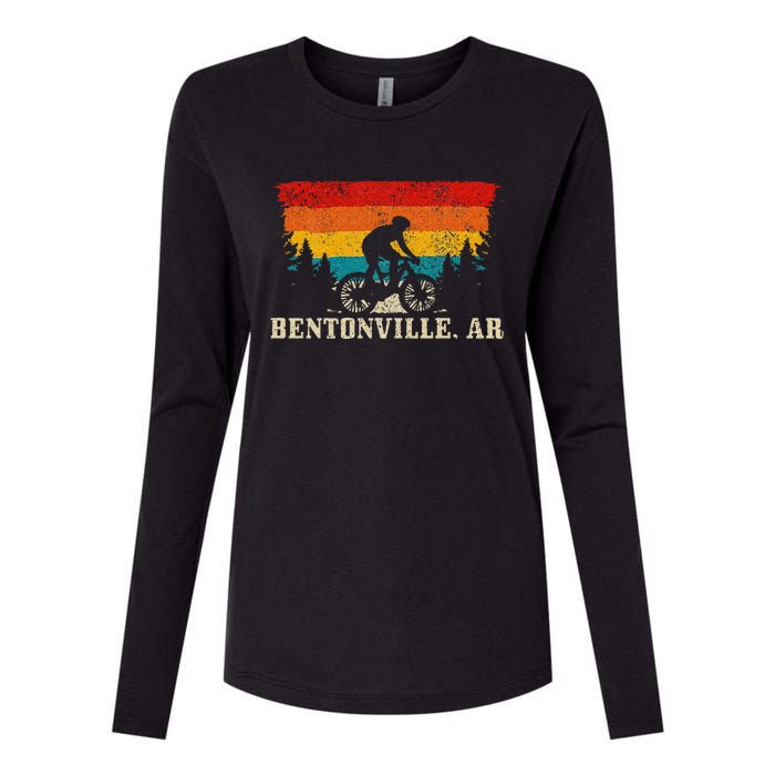 Bentonville Arkansas Vintage Mountain Bike Cycling Womens Cotton Relaxed Long Sleeve T-Shirt