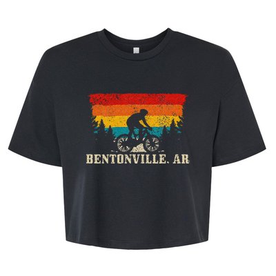 Bentonville Arkansas Vintage Mountain Bike Cycling Bella+Canvas Jersey Crop Tee