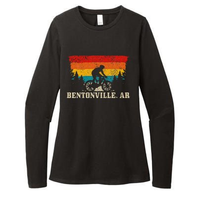 Bentonville Arkansas Vintage Mountain Bike Cycling Womens CVC Long Sleeve Shirt