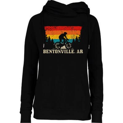 Bentonville Arkansas Vintage Mountain Bike Cycling Womens Funnel Neck Pullover Hood