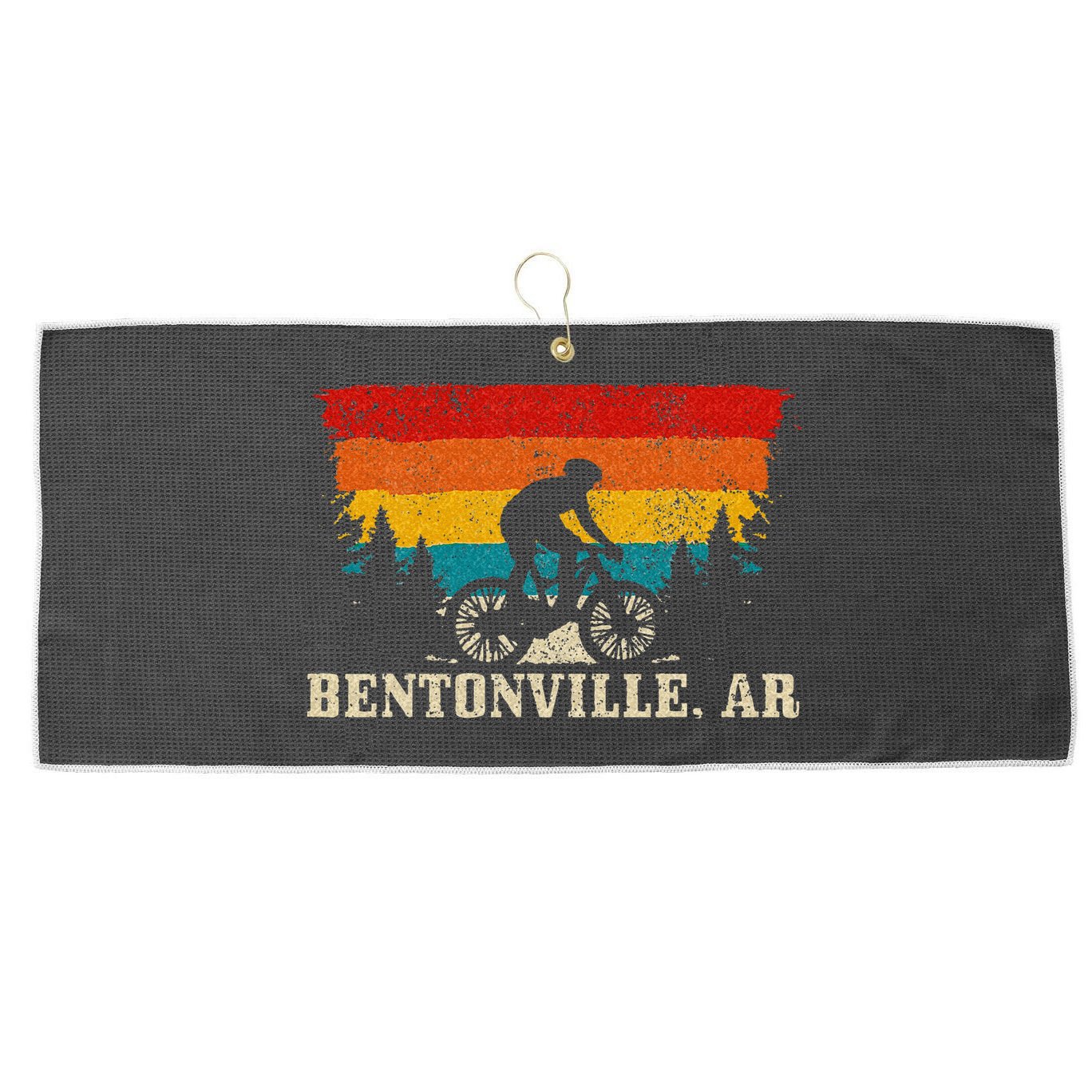 Bentonville Arkansas Vintage Mountain Bike Cycling Large Microfiber Waffle Golf Towel