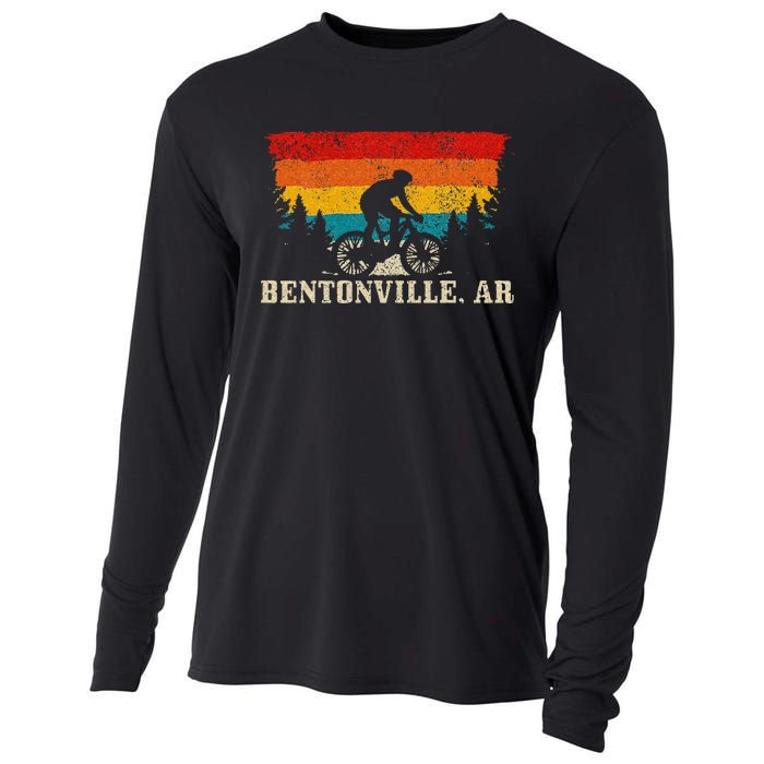 Bentonville Arkansas Vintage Mountain Bike Cycling Cooling Performance Long Sleeve Crew