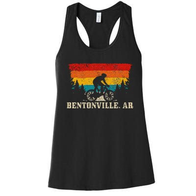 Bentonville Arkansas Vintage Mountain Bike Cycling Women's Racerback Tank