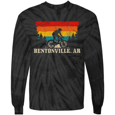 Bentonville Arkansas Vintage Mountain Bike Cycling Tie-Dye Long Sleeve Shirt