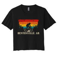 Bentonville Arkansas Vintage Mountain Bike Cycling Women's Crop Top Tee