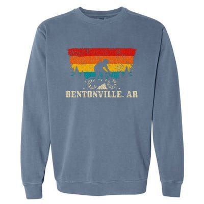 Bentonville Arkansas Vintage Mountain Bike Cycling Garment-Dyed Sweatshirt