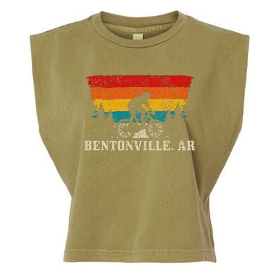 Bentonville Arkansas Vintage Mountain Bike Cycling Garment-Dyed Women's Muscle Tee