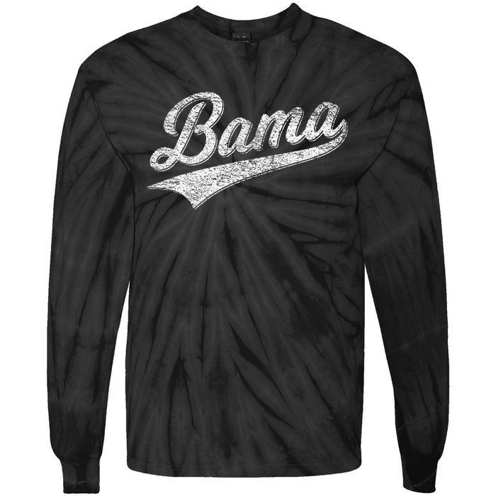 BAMA ALABAMA VARSITY SCRIPT CLASSIC SPORTS JERSEY STYLE Tie-Dye Long Sleeve Shirt