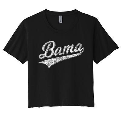 BAMA ALABAMA VARSITY SCRIPT CLASSIC SPORTS JERSEY STYLE Women's Crop Top Tee