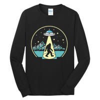 Bigfoot Abduction! Vintage Sasquatch & Ufo Alien Graphic Tall Long Sleeve T-Shirt