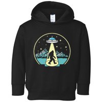 Bigfoot Abduction! Vintage Sasquatch & Ufo Alien Graphic Toddler Hoodie