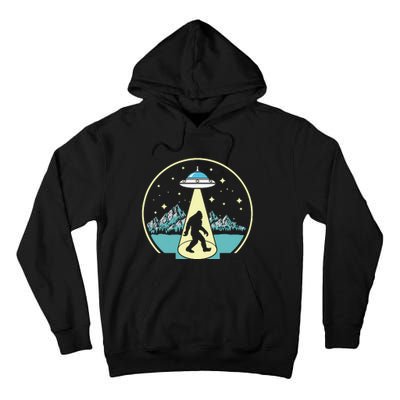 Bigfoot Abduction! Vintage Sasquatch & Ufo Alien Graphic Tall Hoodie