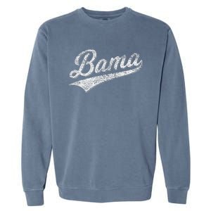 Bama Alabama Varsity Script Classic Sports Jersey Style Garment-Dyed Sweatshirt