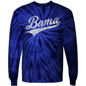 Bama Alabama Varsity Script Classic Sports Jersey Style Tie-Dye Long Sleeve Shirt