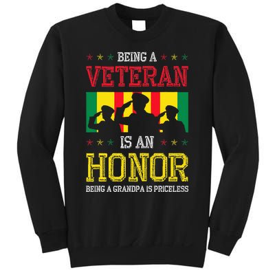 Being A Veteran Is An Honor Being A Grandpa Is Priceless Sweatshirt