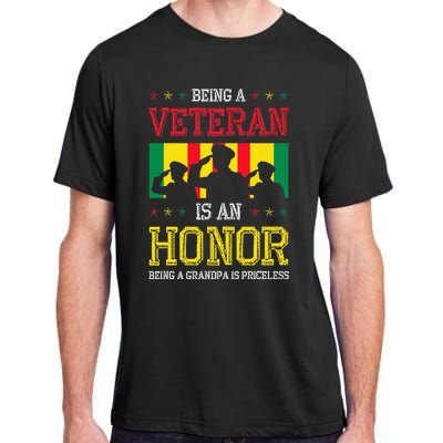 Being A Veteran Is An Honor Being A Grandpa Is Priceless Adult ChromaSoft Performance T-Shirt